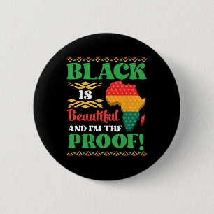Bóton Redondo 5.08cm O Negro é bonito e eu sou a prova da América Afric