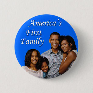 Bóton Redondo 5.08cm O Obamas: A primeira família de América