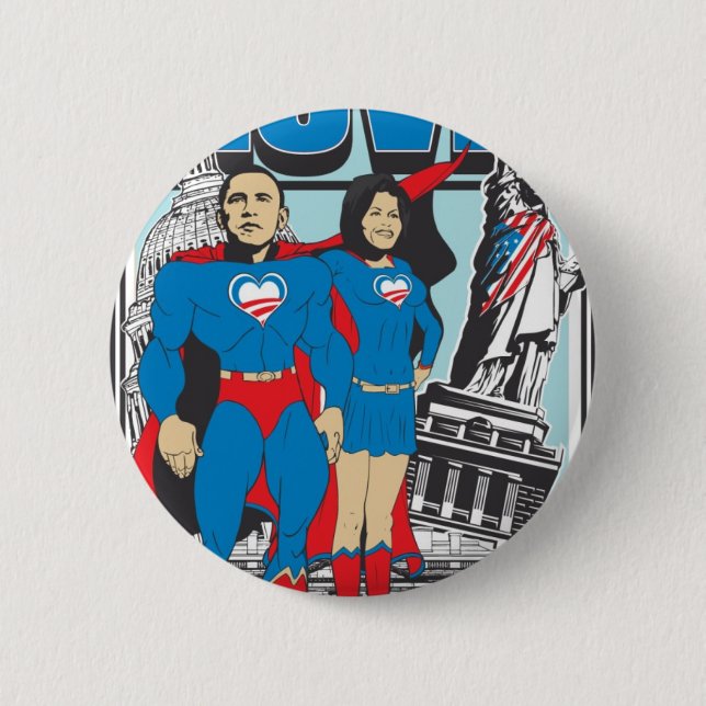 Bóton Redondo 5.08cm O Obamas super (Frente)
