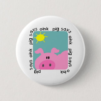 Bóton Redondo 5.08cm O porco diz Oink o camiseta e os presentes