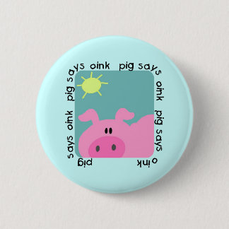 Bóton Redondo 5.08cm O porco diz Oink o camiseta e os presentes