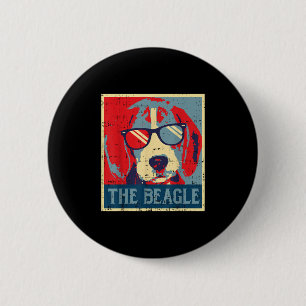 Bóton Redondo 5.08cm O Poster de Beagle Obama Vintage Animal Pet Hound