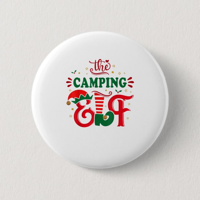 Bóton Redondo 5.08cm O presente engraçado de natal Fa do elfo de acampa (Frente)