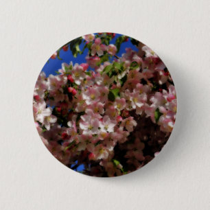 Bóton Redondo 5.08cm O primavera cor-de-rosa floresce Pin da flor