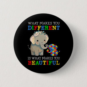 Bóton Redondo 5.08cm O Que Te Faz Diferente Elefante Mãe Autismo Sabe