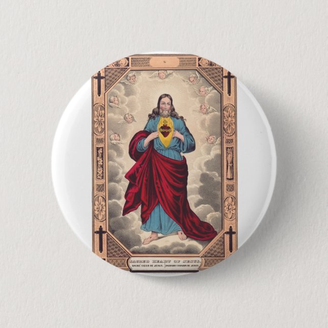Bóton Redondo 5.08cm O Sagrado Coração de Jesus (Frente)