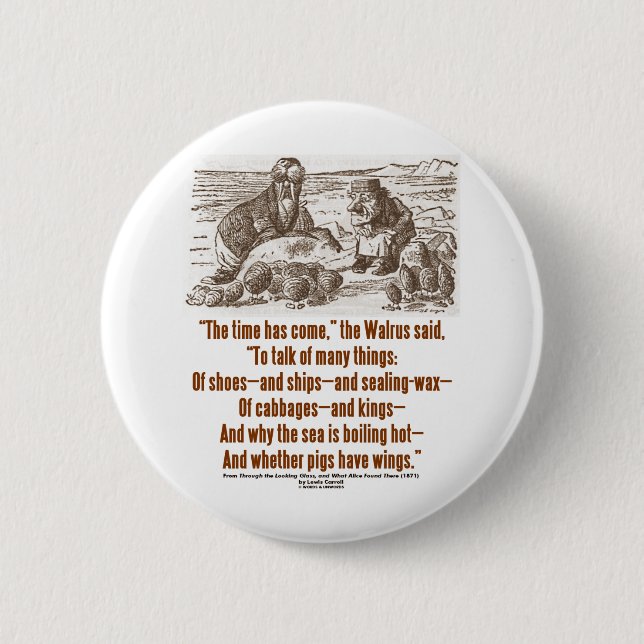 Bóton Redondo 5.08cm O tempo do país das maravilhas veio através do (Frente)