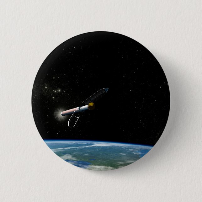 Bóton Redondo 5.08cm O Veículo De Lançamento Atlas V541 Em Órbita. (Frente)