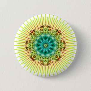 Bóton Redondo 5.08cm O verde amarelo da mandala faz seu próprio fund