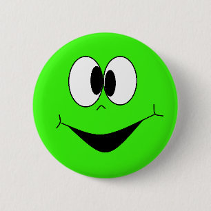 Bóton Redondo 5.08cm O verde limão Googlie parvo Eyes o botão da cara