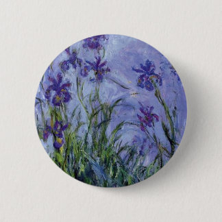 Bóton Redondo 5.08cm o vintage floresce lilac-irises-1917 monet.