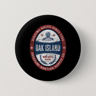 Bóton Redondo 5.08cm Oak Island Treasure Hunting Retro Templar Knight T