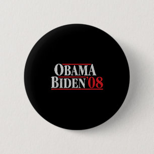 Bóton Redondo 5.08cm Obama 08 Shirt - Campanha Retroativa Obama Biden