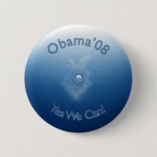 Bóton Redondo 5.08cm Obama 08 - Sim nós podemos! (Frente)