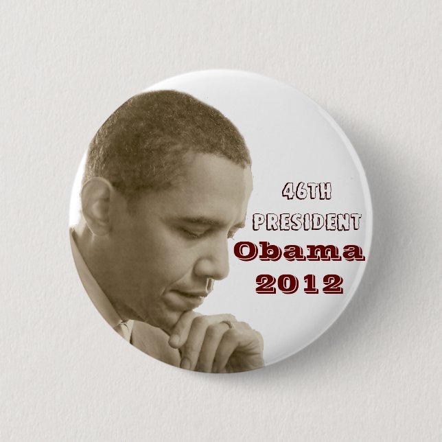 Bóton Redondo 5.08cm Obama 2012 Reeleito_ (Frente)
