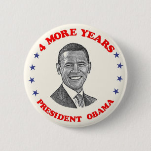 Bóton Redondo 5.08cm Obama 4 mais anos