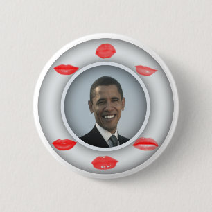 Bóton Redondo 5.08cm Obama beija