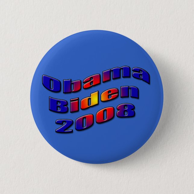Bóton Redondo 5.08cm obama biden 2008 (Frente)