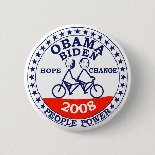 Bóton Redondo 5.08cm Obama Biden 2008