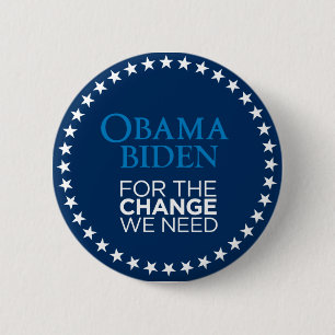 Bóton Redondo 5.08cm Obama Biden para a mudança que nós precisamos