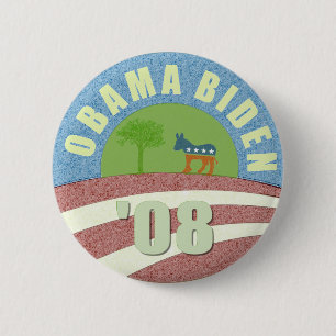 Bóton Redondo 5.08cm Obama Biden vai o botão verde '08