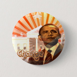 Bóton Redondo 5.08cm Obama Change