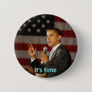 Bóton Redondo 5.08cm Obama é botão do tempo