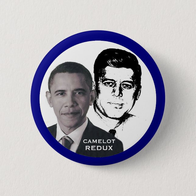 Bóton Redondo 5.08cm Obama e JFK (Frente)