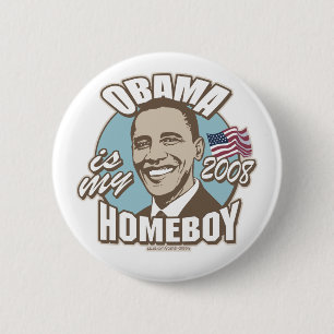Bóton Redondo 5.08cm Obama é meu botão de Brown do ficar em casa