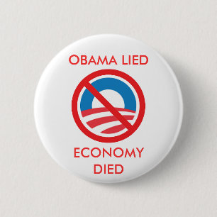 BÓTON REDONDO 5.08CM OBAMA ENCONTROU-SE, ECONOMIA MORREU
