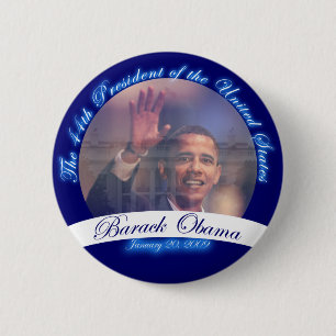 Bóton Redondo 5.08cm Obama: O 44o presidente Inauguração Botão