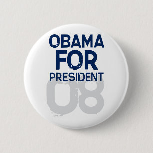 Bóton Redondo 5.08cm OBAMA para o presidente 08 - botão