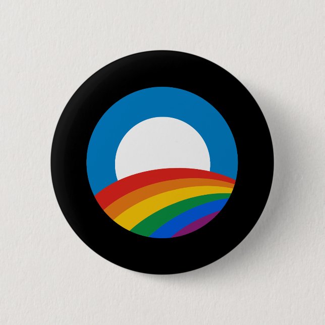 Bóton Redondo 5.08cm Obama Rainbow (Frente)