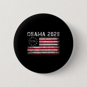 Bóton Redondo 5.08cm Obama Retro Us Vintage Flag Patriótico 2028 Politi