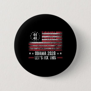 Bóton Redondo 5.08cm Obama Retro Vintage U Bandeira Americana Patriótic