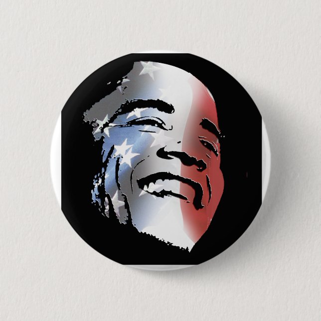 Bóton Redondo 5.08cm Obama StStripe 3black (Frente)