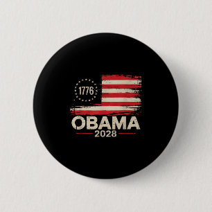 Bóton Redondo 5.08cm Obama Vintage Presidente 2028 Obama Retro Flag Ame