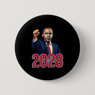 Bóton Redondo 5.08cm Obama Vintage Retro Patriótico 2028 Prote Política