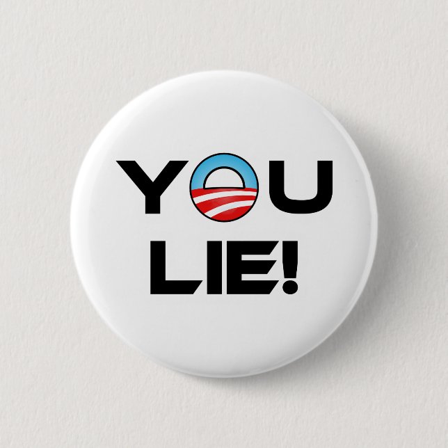 Bóton Redondo 5.08cm Obama You Lie (Frente)
