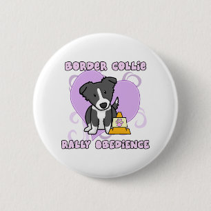 Bóton Redondo 5.08cm Obediência da reunião de Kawaii border collie