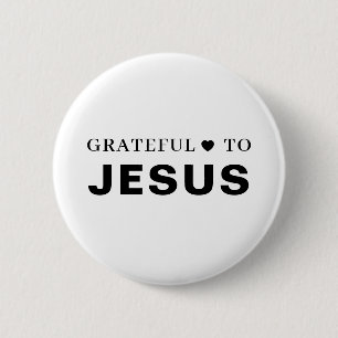 Bóton Redondo 5.08cm Obrigado Jesus Design Moderno de Fé Cristã