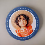 Bóton Redondo 5.08cm Obrigado Por Ter Vindo Foto Personalizada De Pré-D<br><div class="desc">Este design simples e moderno é composto por tipografia de serifa e adiciona uma foto personalizada."Obrigado por vir para a minha festa" sobre sua foto personalizada. Perfeito para favores de festa de aniversário ou doações,  ou sacos de presentes,  aniversários,  ou qualquer outra festa!</div>