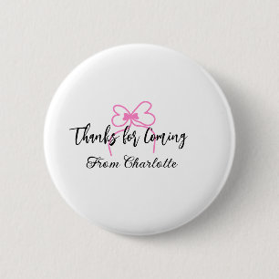 Bóton Redondo 5.08cm obrigado por vir adicionar nome mensagem de texto 