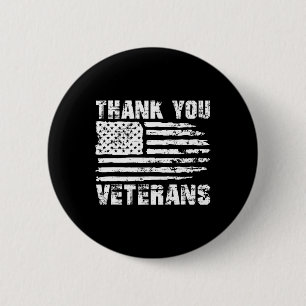 Bóton Redondo 5.08cm Obrigado Veteranos Bandeira Americana Orgulhana Ve
