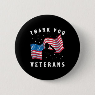 Bóton Redondo 5.08cm Obrigado Veteranos Soldados Bandeiras Americanas M