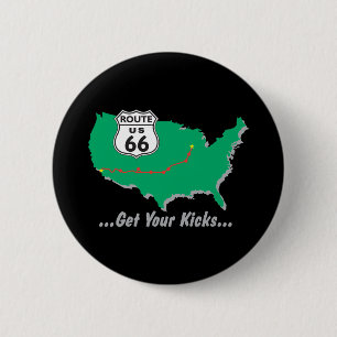 Bóton Redondo 5.08cm Obtenha seus pontapés na rota 66