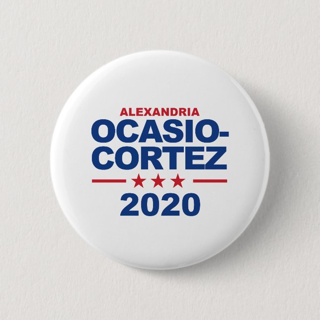 Bóton Redondo 5.08cm Ocasio-Cortez 2020 (Frente)