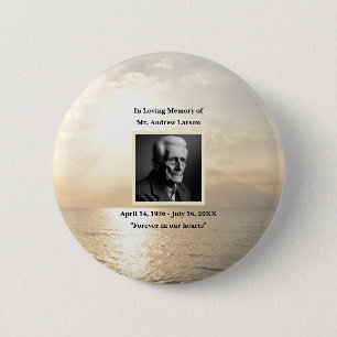 Bóton Redondo 5.08cm Ocean In Loving Memory Funeral Memorial Keepsaoket