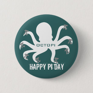 Bóton Redondo 5.08cm Octopi Pi Day