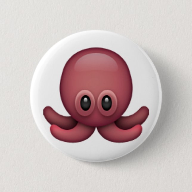 Bóton Redondo 5.08cm Octopus - Emoji (Frente)